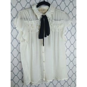 Ruffled Shirt with Black Tie